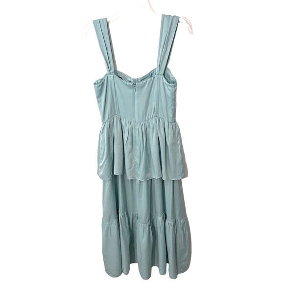 WeWoreWhat Corset Baby Blue Tiered Midi Dress - Picture 3 of 9